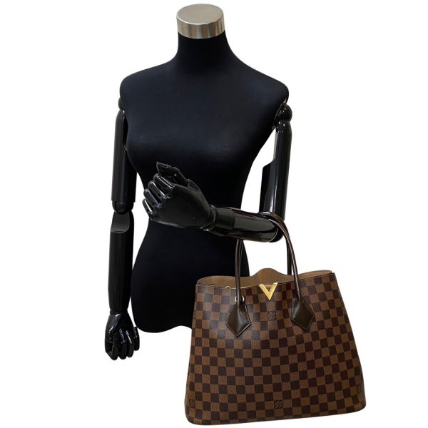 2 Louis Vuitton Kensington Damier Leather Tote Bag Shoulder Bag Brown