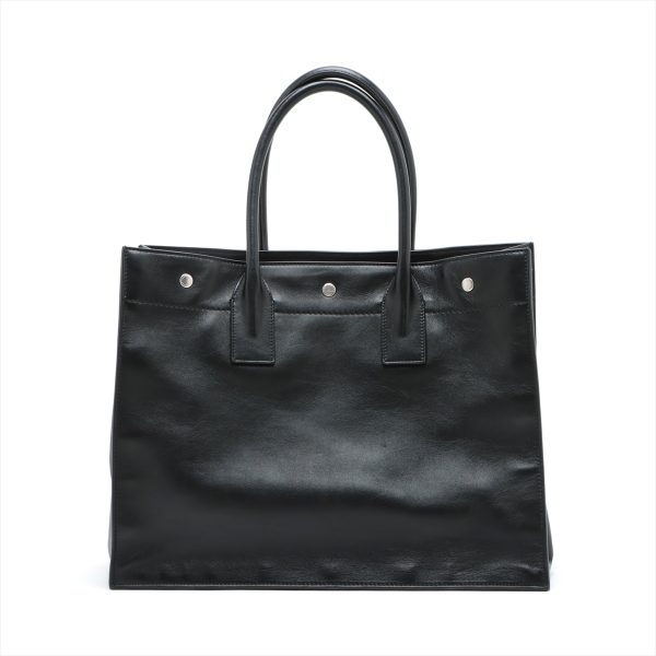 2 Yves Saint Laurent Rive Gauche Leather Tote Bag Black