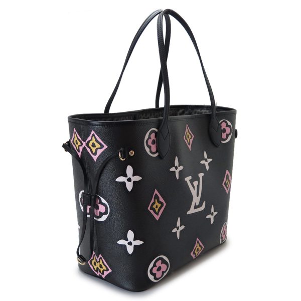 2 Louis Vuitton Wild at Heart Neverfull MM Monogram Black Multicolor