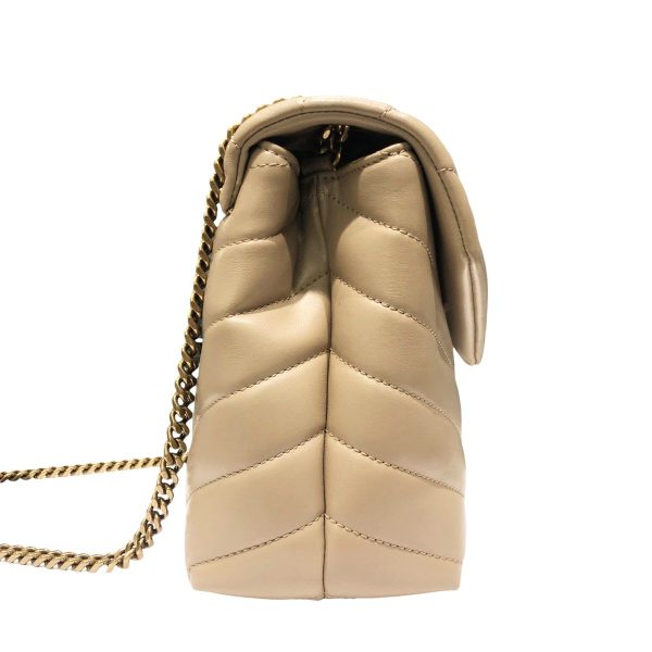 2 Saint Laurent Small Chain Shoulder Leather Beige