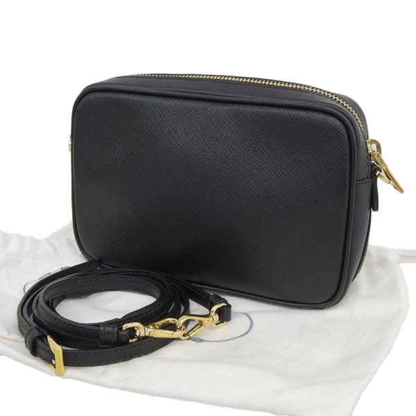 2 Prada Shoulder Bag Pochette Mini Bag Leather Black