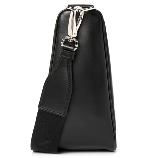 2 Prada Triangle Leather Shoulder Bag Black