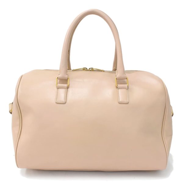 2 Saint Laurent Paris Classic Duffle 2way Handbag Leather Beige