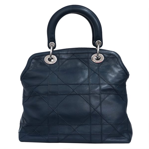 2 Christian Dior Cannage Granville Handbag 2way Bag Navy