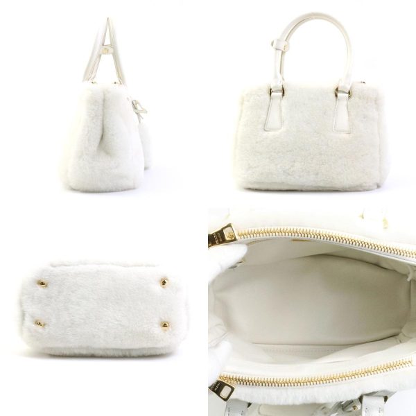 2 Prada Handbag Crossbody Shoulder Bag Leather White