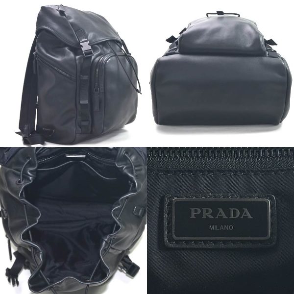 2 Prada Rucksack Backpack Grace Lux Leather Nero Black