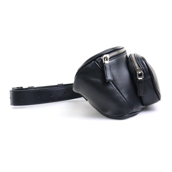 2 Prada Body Bag Waist Pouch Leather Black