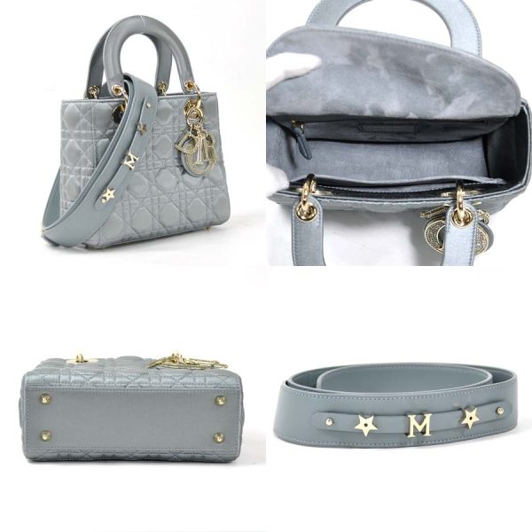 2 Christian Dior Handbag Shoulder Bag 2way Gray