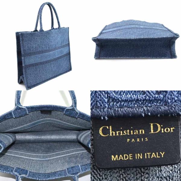 2 Christian Dior Handbag Tote Bag Oblique Bag Denim Blue