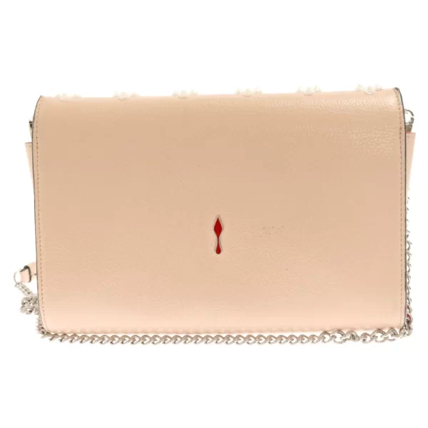 2 Christian Louboutin Paloma Chain Shoulder Bag Clutch Bag Pink