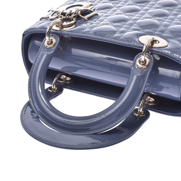 2 Christian Dior Medium Gold Hardware Handbag Dark Denim Blue