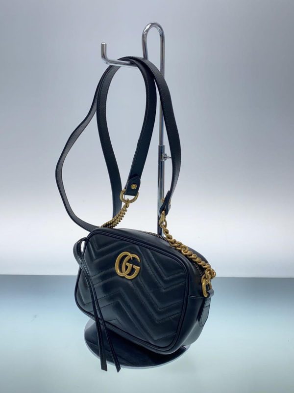 2 Gucci Shoulder Bag GG Marmont Leather Black