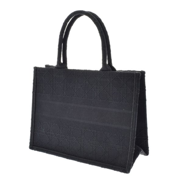2 Christian Dior Book Tote Bag Medium Canvas Handbag Black