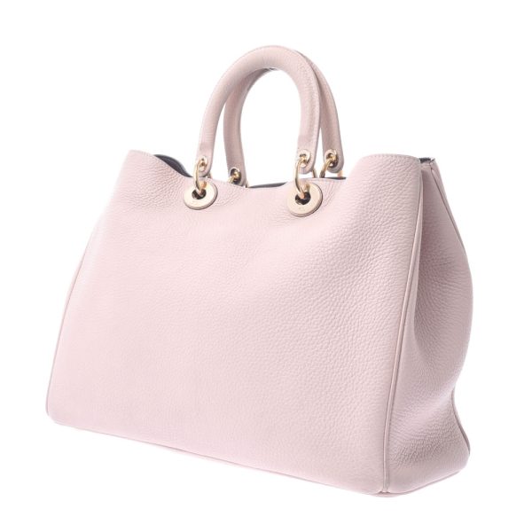 2 Christian Dior 2way Bag Pink Beige Calf Tote Bag