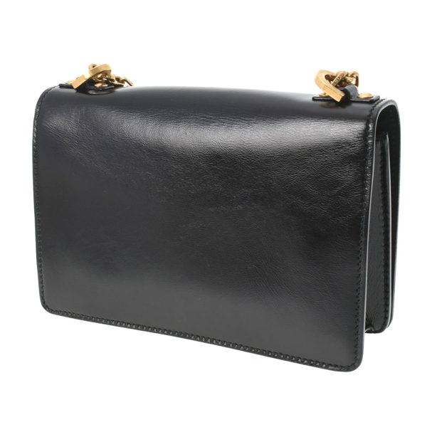 2 Christian Dior Chain Gold Hardware Calf Shoulder Bag Black