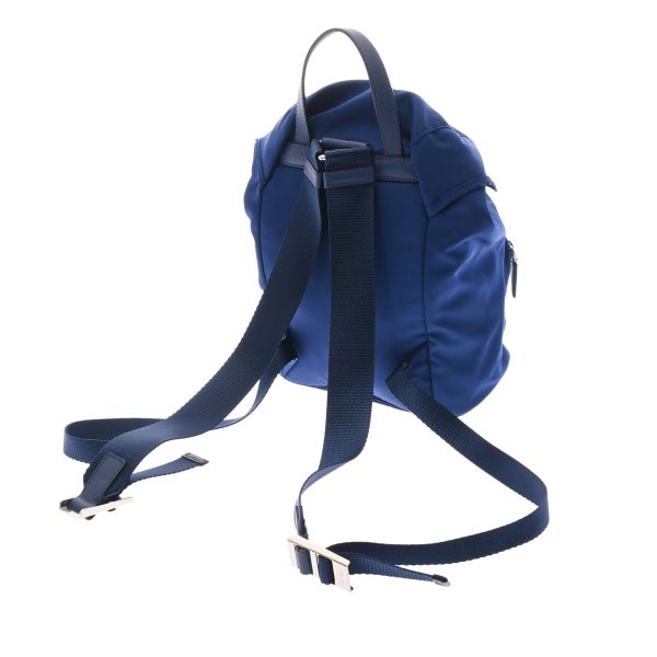 2 Prada Backpack Nylon Leather Rucksack Daypack Blue