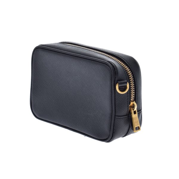 2 Prada Mini Gold Hardware Saffiano Shoulder Bag Black