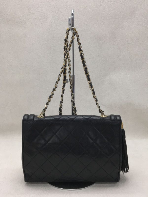 2 Chanel Shoulder Bag Leather Black