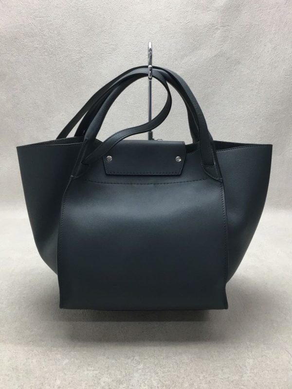 2 Celine Shoulder Bag Leather Navy