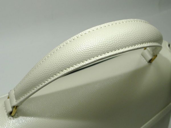 2000015259600015 5 Saint Laurent Paris 2way Shoulder Bag Cassandra Top Handle Leather White