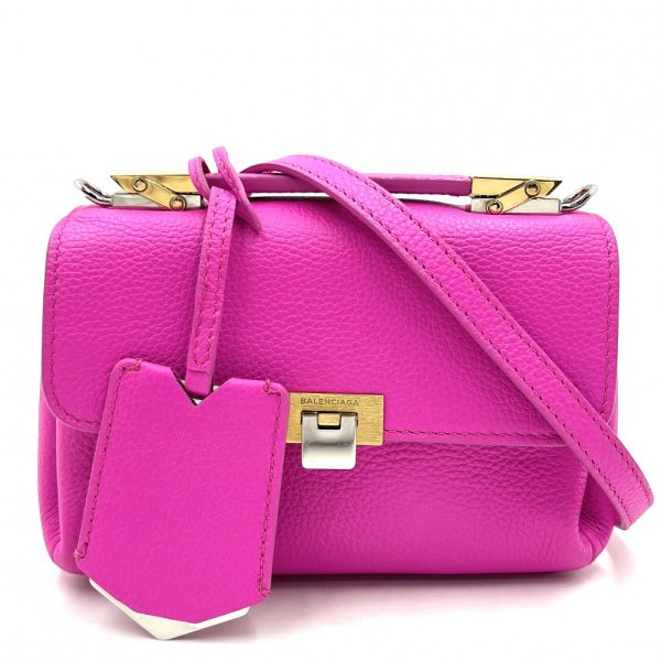 2000109246900064 2 Balenciaga Leather Pink Handbag Crossbody Shoulder Bag Nano Small Bag