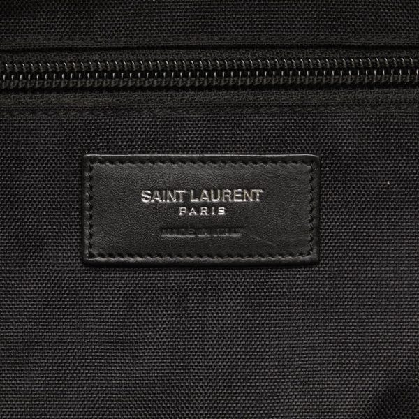 214 24241 8 Saint Laurent City Star Backpack Black Silver Canvas Leather