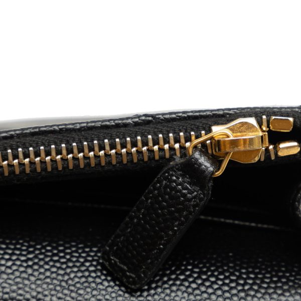 222 37134 6 Saint Laurent Envelope Chain Wallet Shoulder Bag Black Gold Leather