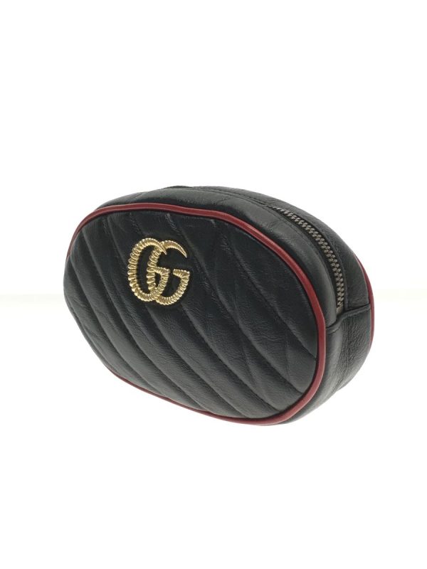 2300037522055 02 Gucci GG Marmont Belt Bag Leather BLK Black