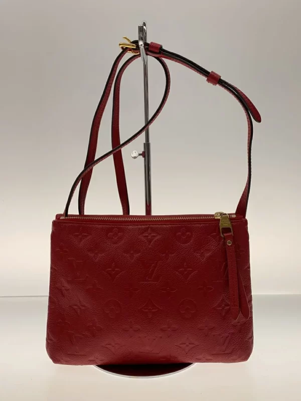 2300038984876 03 LOUIS VUITTON Twice Empreinte Leather Shoulder Bag Red