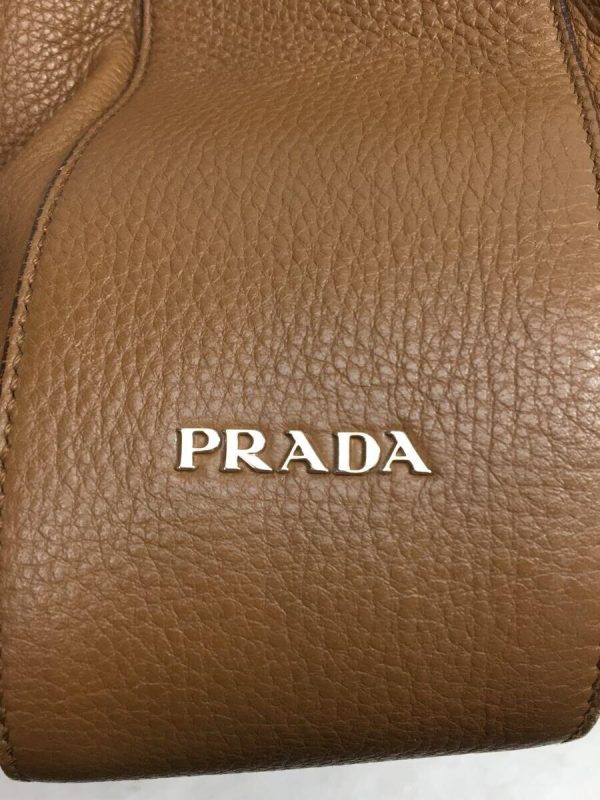 2320462865190 05 PRADA Leather Plain Shoulder Bag Brown