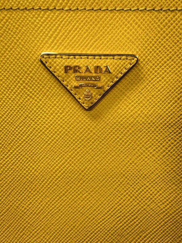 2326823261908 05 PRADA Pannier Saffiano 2WAY Leather Shoulder Bag Yellow