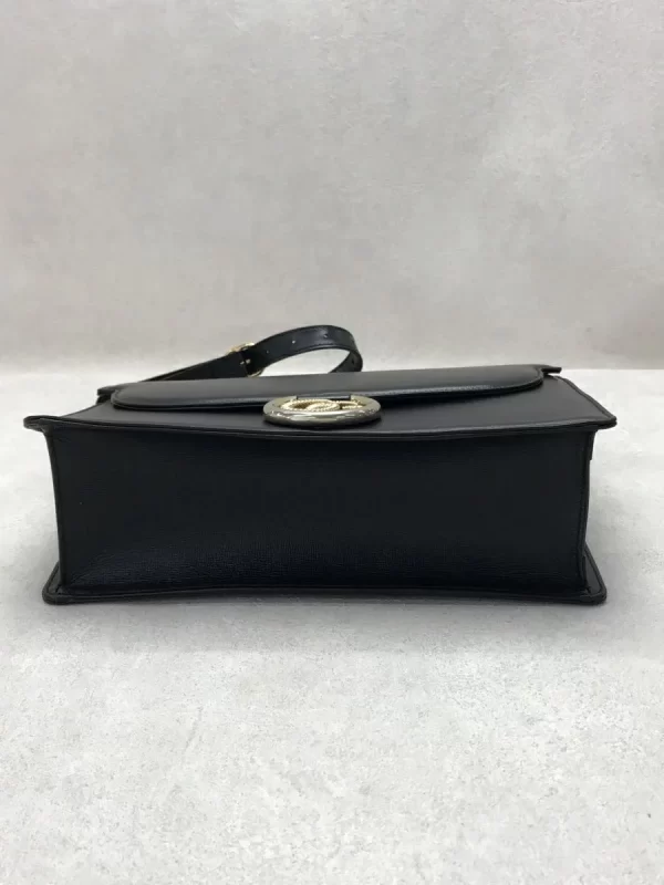 2332922156403 04 GUCCI Leather Shoulder Bag Black