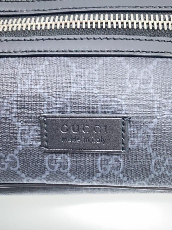 2334141383417 05 Gucci Waist Bag BLK Allover Pattern Black