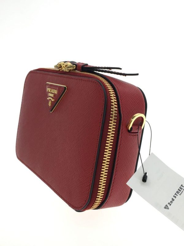 2337870489146 02 PRADA Chain Waist Pouch Triangle Logo Shoulder Bag Red