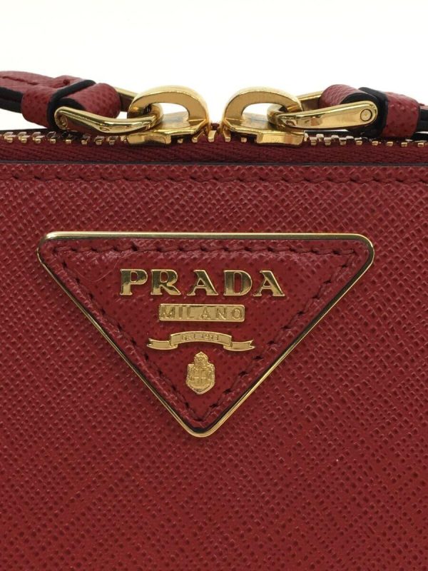 2337870489146 05 PRADA Chain Waist Pouch Triangle Logo Shoulder Bag Red