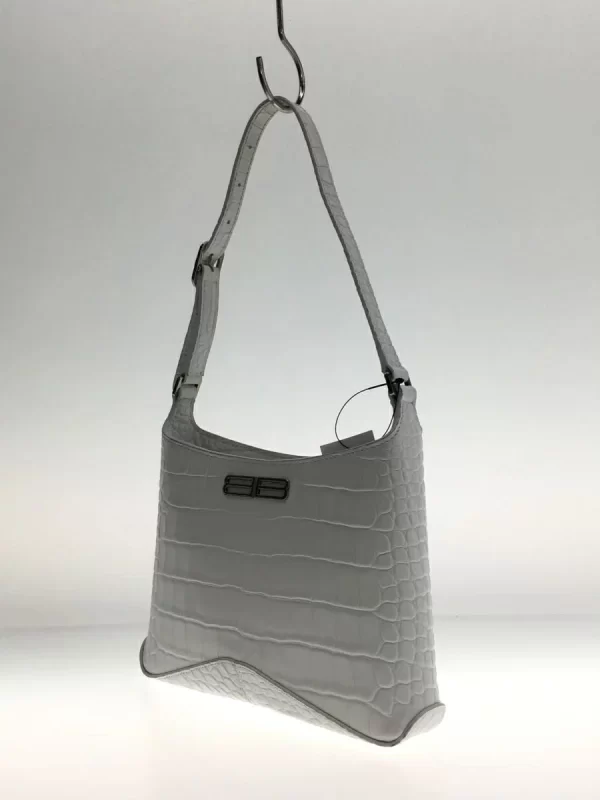 2339081171773 02 BALENCIAGA Embossed Shoulder Bag White