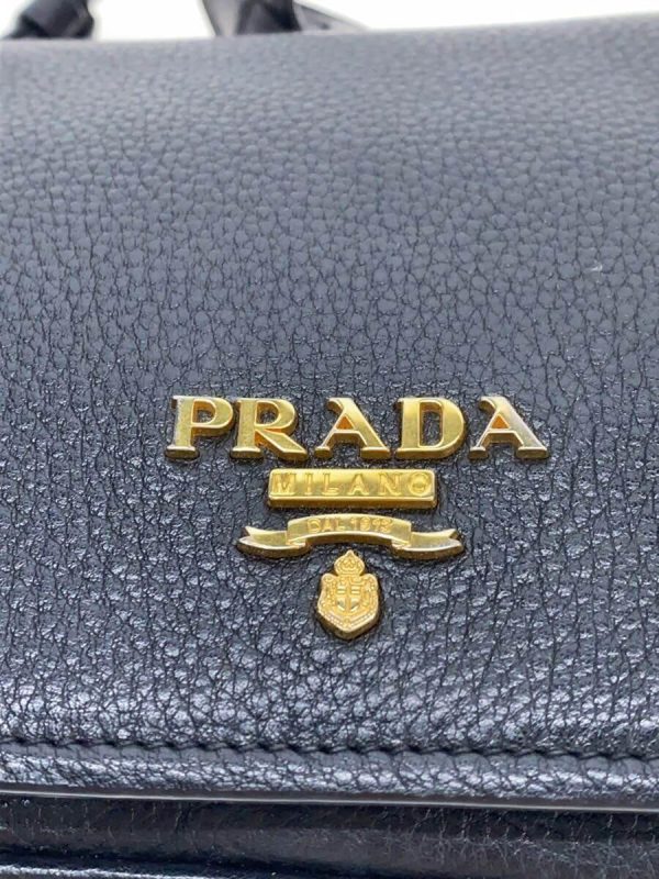 2342272727543 05 Prada Black Plain Leather Shoulder Bag