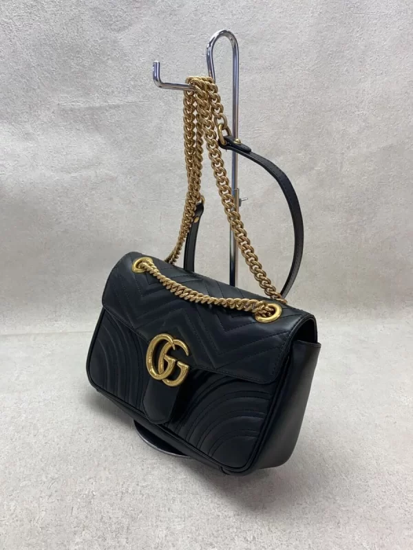 2342801716178 02 GUCCI Chain QuiltedLeather Shoulder Bag Black