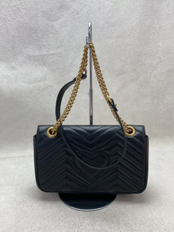 2342801716178 03 GUCCI Chain QuiltedLeather Shoulder Bag Black