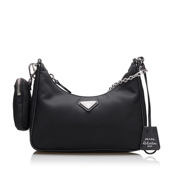 2i08dn6qi930u1s6 1 Prada Shoulder Bag Nylon Leather Black