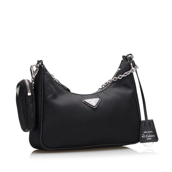 2i08dn6qi930u1s6 2 Prada Shoulder Bag Nylon Leather Black