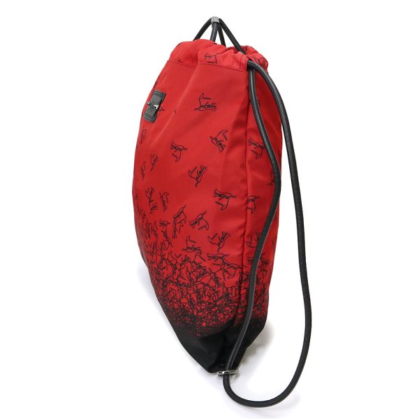 3 Christian Louboutin Backpack Daypack Nylon Red Black