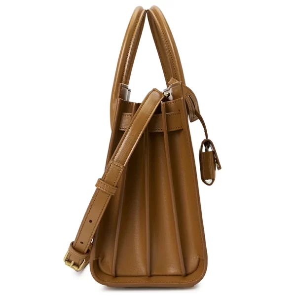 3 Saint Laurent Tote Shoulder Bag Cowhide Brown