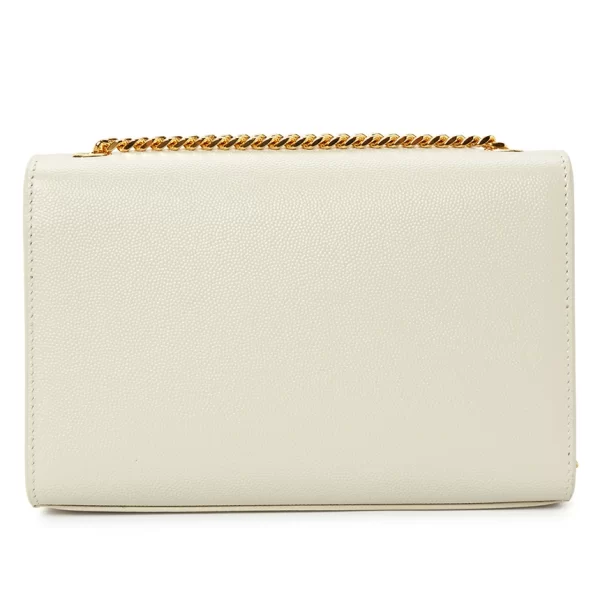 3 Saint Laurent Shoulder Bag Cowhide Handle Ivory