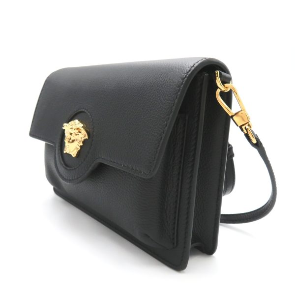 3 Versace Medusa Shoulder Bag Leather Black