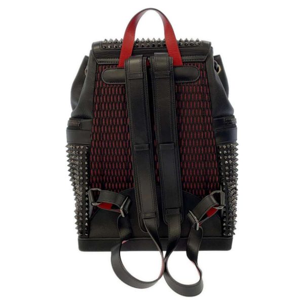 3 Christian Louboutin Backpack Studded Leather Black