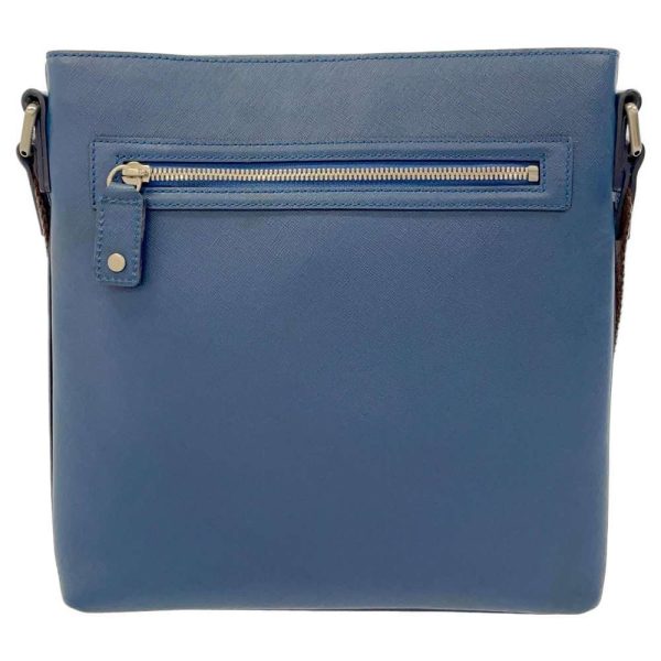 3 McM Shoulder Bag Messenger Bag Leather Blue