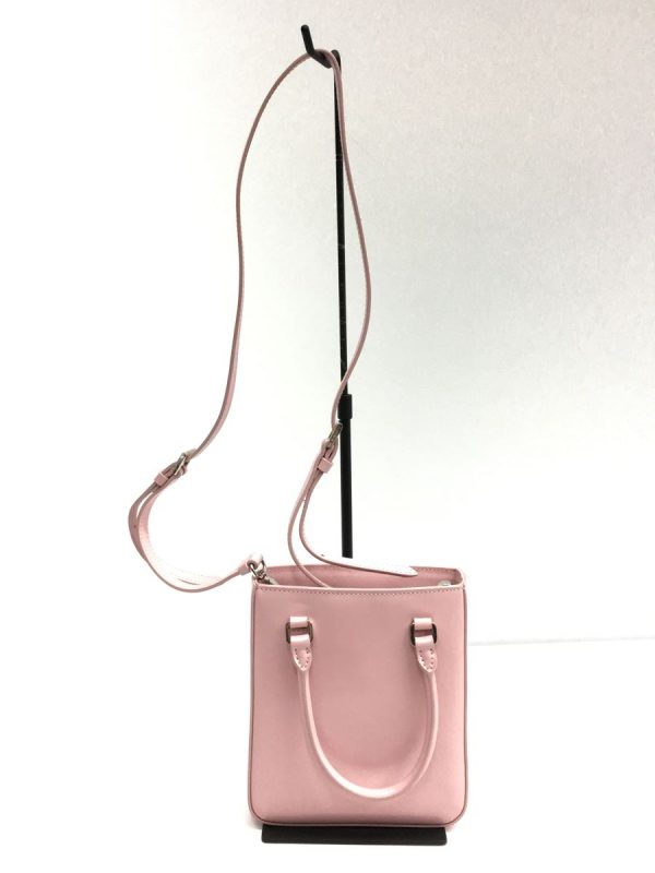 3 Prada Small Brushed Leather Tote Bag Triangle Logo Crossbody Bag Pink