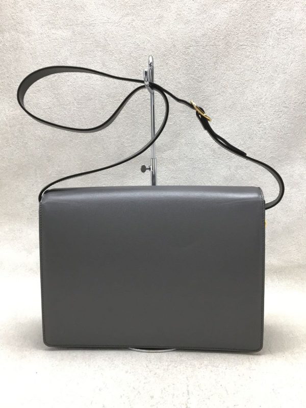 3 Gucci Shoulder Bag Leather Gray