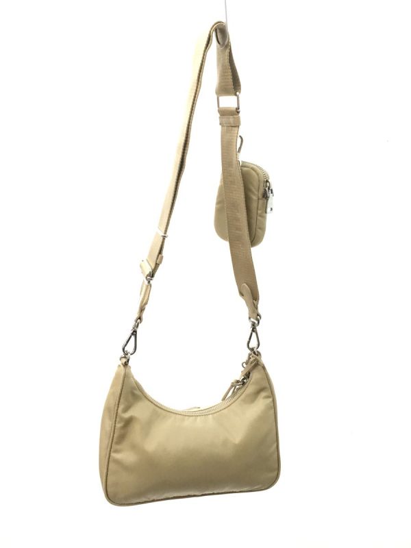 3 Prada Shoulder Bag Nylon Beige